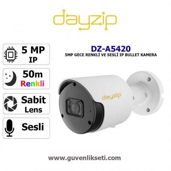 Dayzip DZ-A5420 5MP starlight gece renkli sesli IP bullet kamera